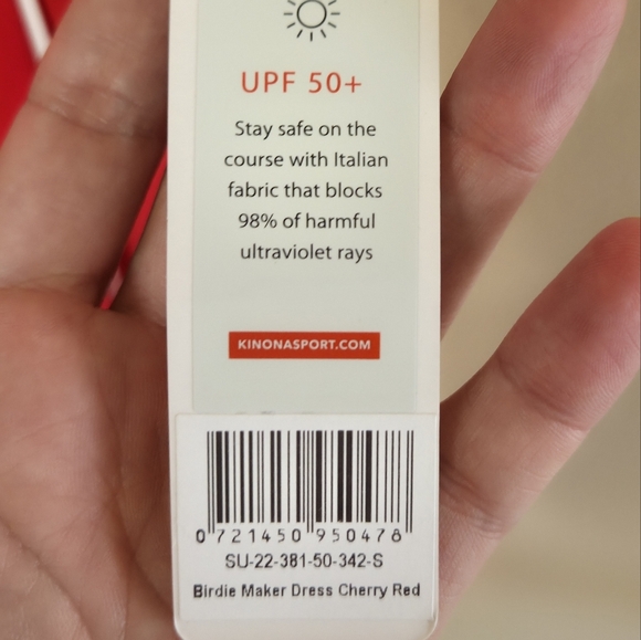 NWT Kinona | Birdie Maker Cherry Red Golf Dress White Piping Size Small - Picture 3 of 7